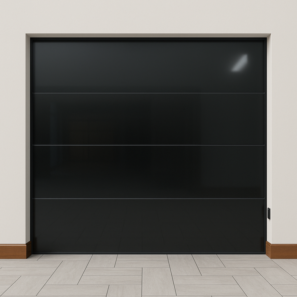 SINGLE BLACK SCREEN GLASS GARAGE DOOR
