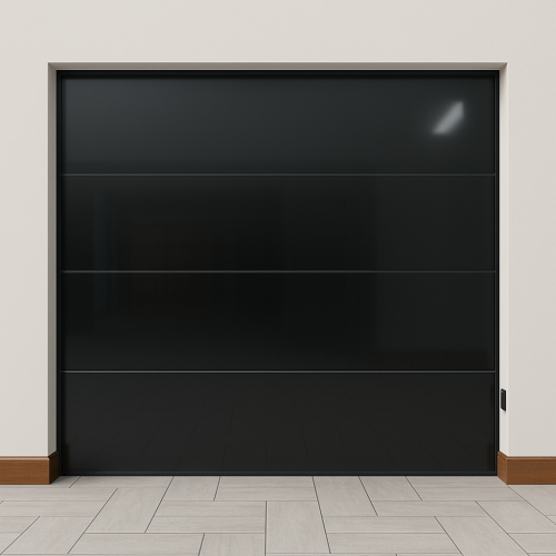 SINGLE BLACK SCREEN GLASS GARAGE DOOR