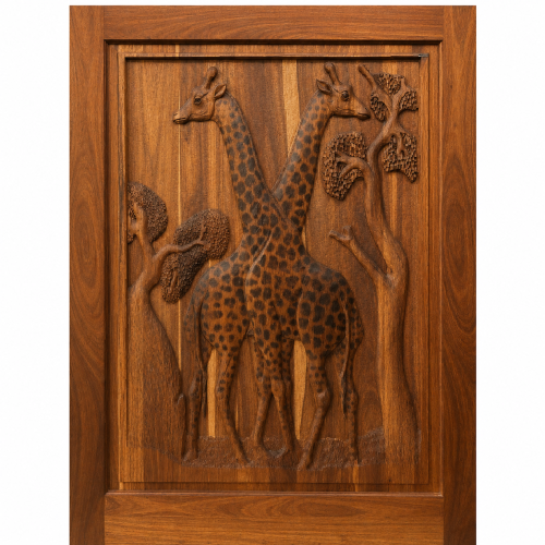 Giraffe Pivot Door Kiaat