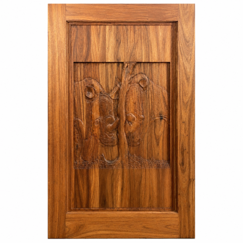 Rhino Carved pivot Door Kiaat