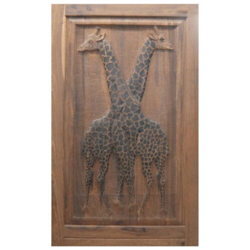 Van Acht Designer Carved Pivot Door Giraffe