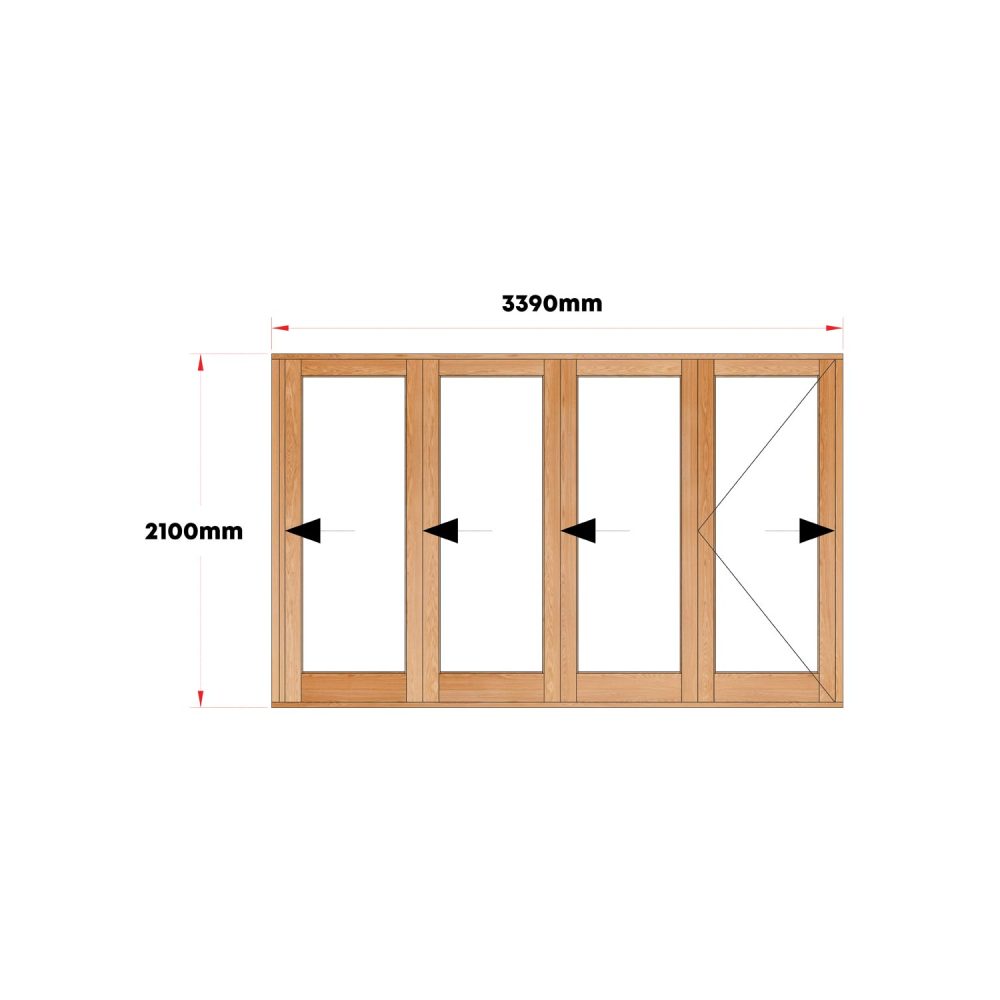 Van Acht Wood Doors Folding Full Pane VSF3390G1 fixed
