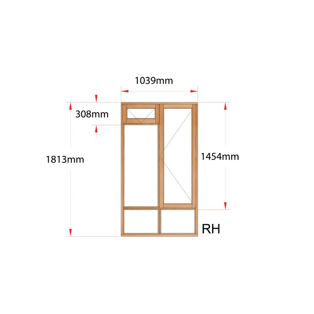 Van Acht Wood Fanlight Windows Full Pane Product MA2FS RH