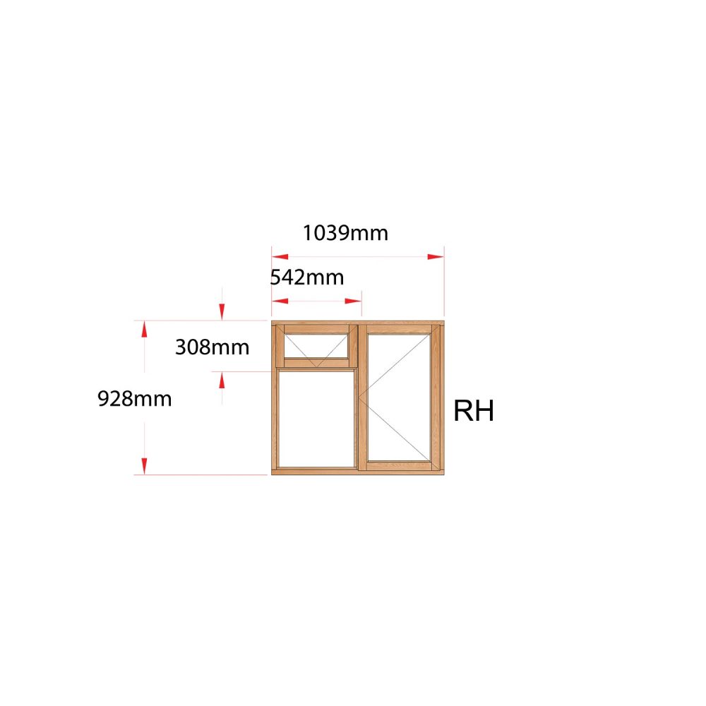 Van Acht Wood Fanlight Windows Full Pane Product MC2F RH