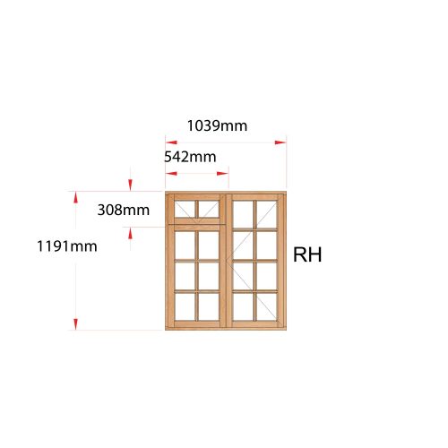 Van Acht Wood Fanlight Windows Small Pane Product MB2FSP RH