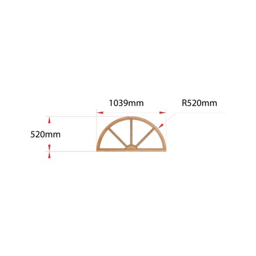 Van Acht Wood Fixed Arches for Windows Product H1040 SUNRAY
