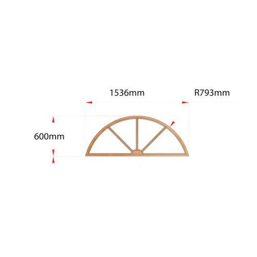 Van Acht Wood Fixed Arches for Windows Product H1538 SUNRAY