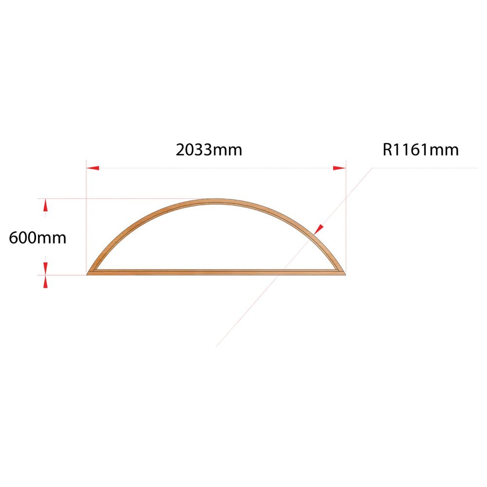 Van Acht Wood Fixed Arches for Windows Product H2036 ARCH