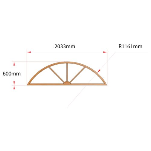 Van Acht Wood Fixed Arches for Windows Product H2036 SUNRAY