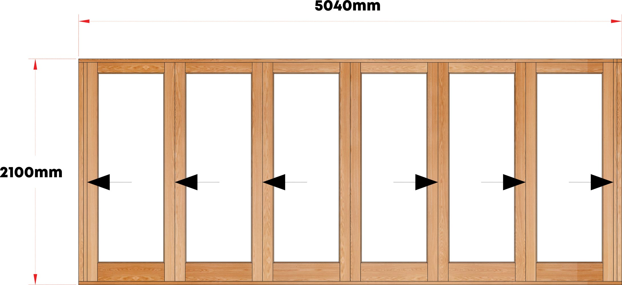 Van Acht Wood Folding Doors Full Pane Model VSF5040G1