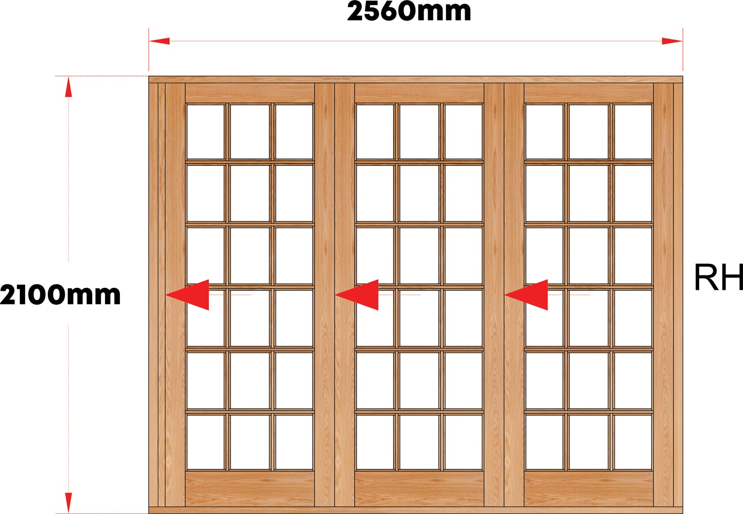 Van Acht Wood Folding Doors Small Pane ModelVSF2560SP