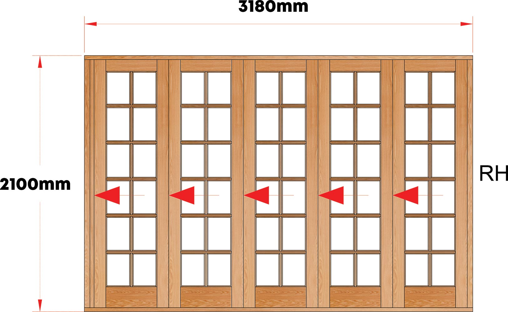 Van Acht Wood Folding Doors Small Pane ModelVSF3180SP