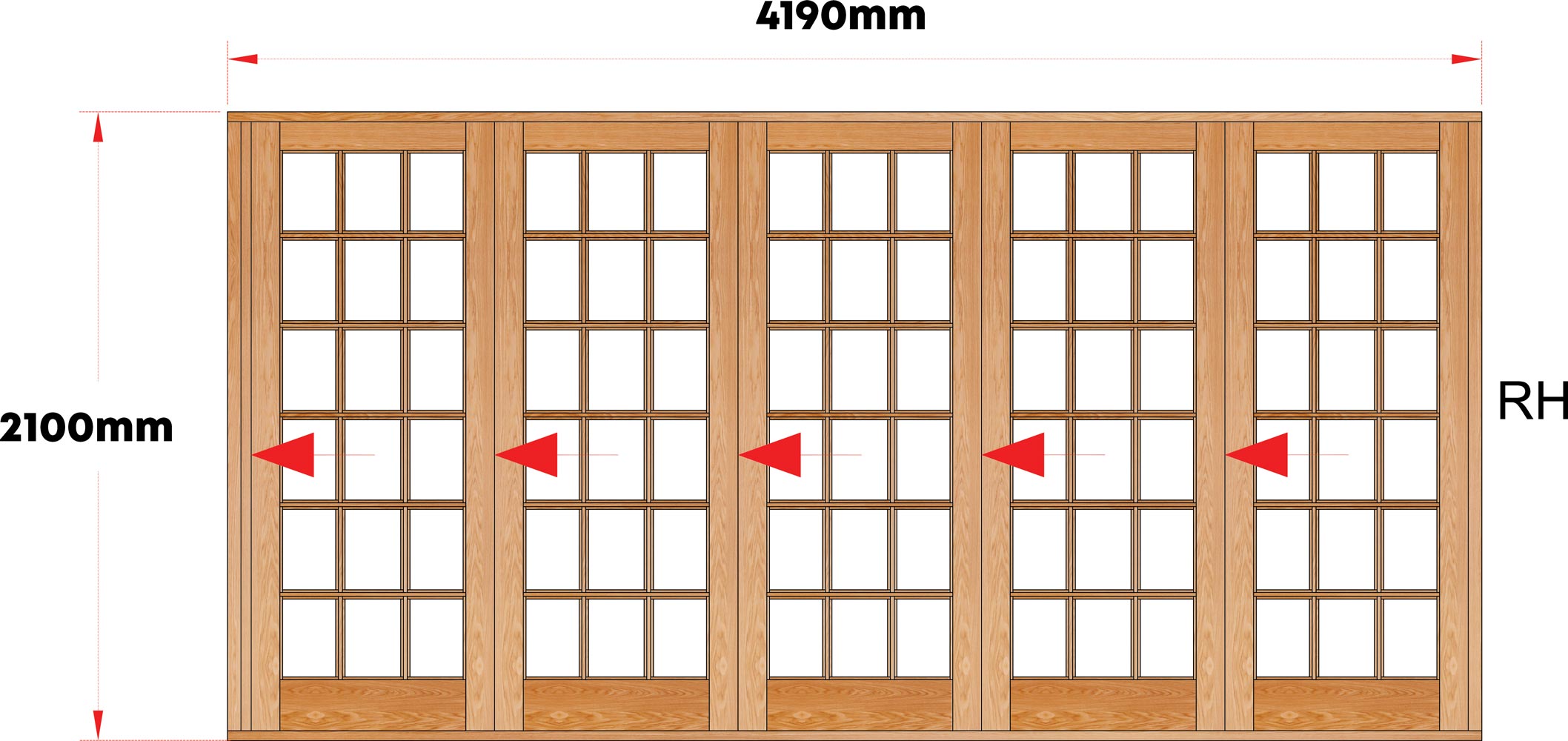 Van Acht Wood Folding Doors Small Pane ModelVSF4190SP