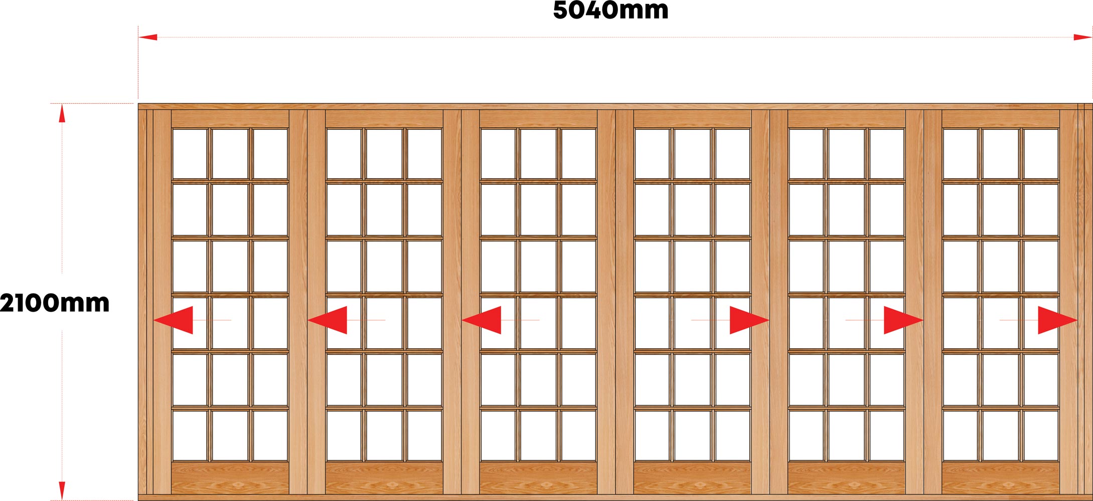 Van Acht Wood Folding Doors Small Pane ModelVSF5040SP