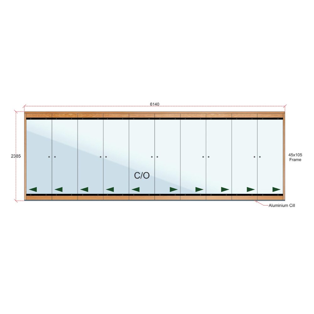 Van Acht Wood Frameless Folding Patio Doors Product FL10L 2385