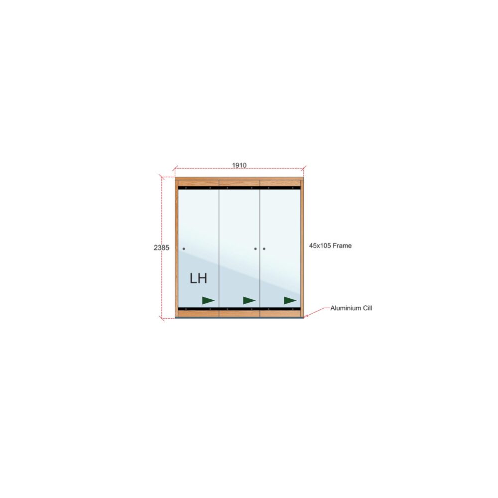 Van Acht Wood Frameless Folding Patio Doors Product FL3L 2385