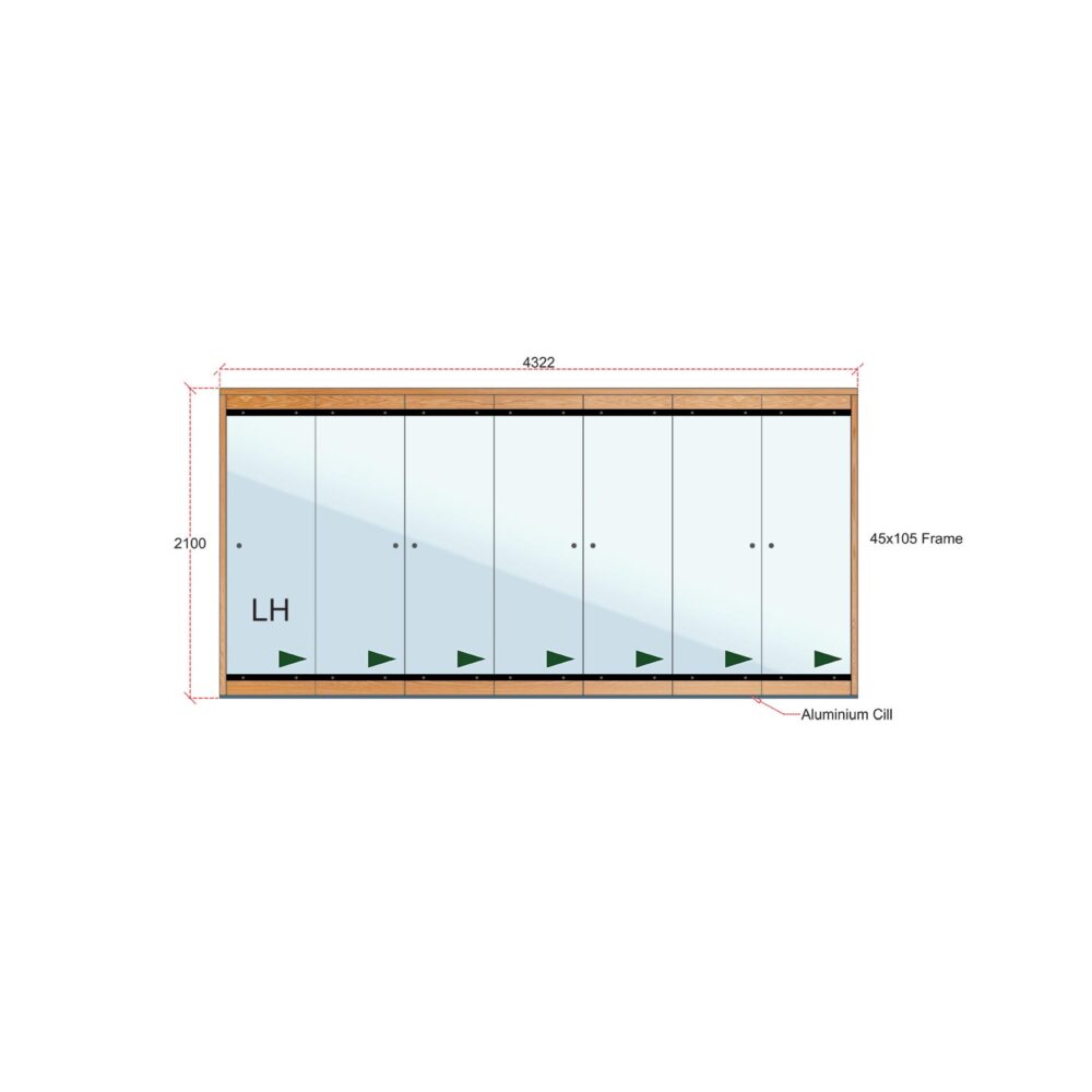 Van Acht Wood Frameless Folding Patio Doors Product FL7L