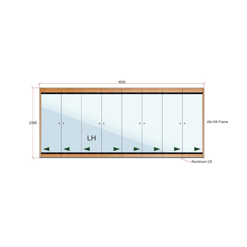 Van Acht Wood Frameless Folding Patio Doors Product FL8L 2385