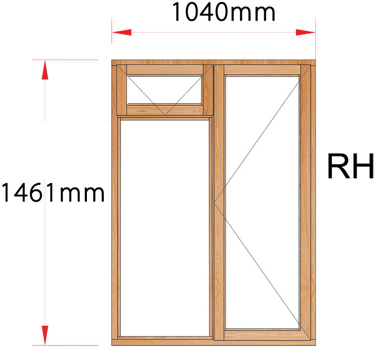 Van Acht Wood Windows Fanlight Windows Full Pane Model MA2F RH