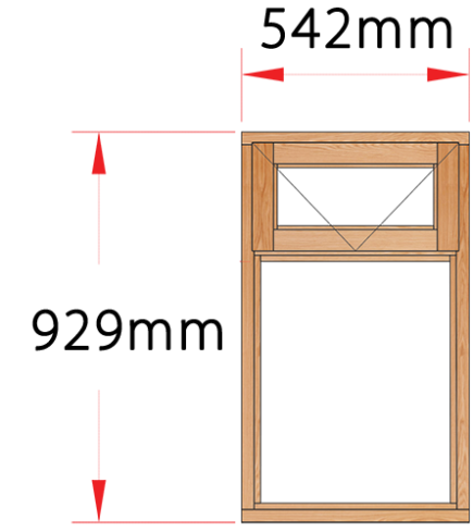 Van Acht Wood Windows Fanlight Windows Full Pane Model MC1F