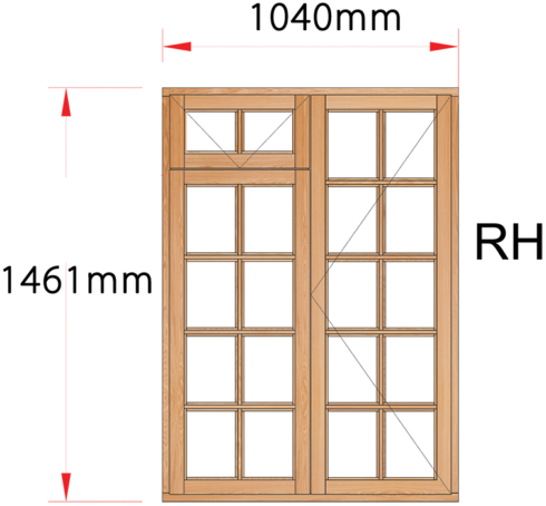 Van Acht Wood Windows Fanlight Windows Small Pane Model MA2FSP RH