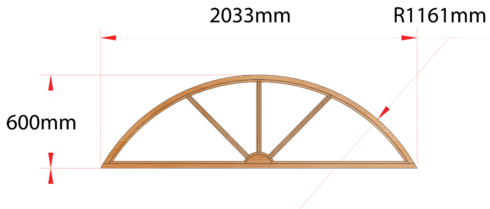 Van Acht Wood Windows Fixed Arch Model H2036 SUNRAY