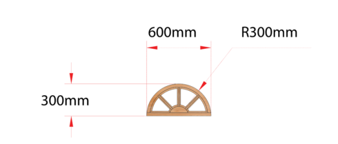 Van Acht Wood Windows Fixed Arch Model H600 SUNRAY