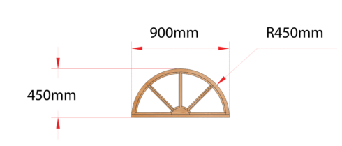 Van Acht Wood Windows Fixed Arch Model H900 SUNRAY