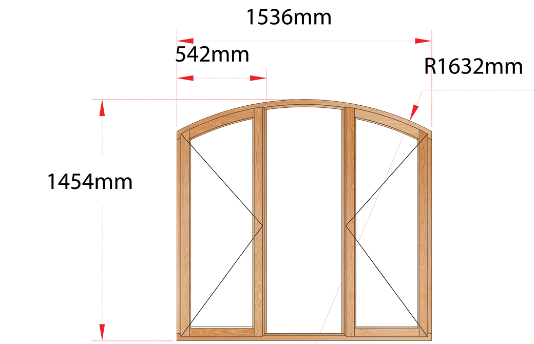 Van Acht Wood Windows Flat Arched Model AHA3