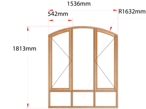 Van Acht Wood Windows Flat Arched Model AHA3S