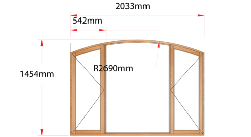 Van Acht Wood Windows Flat Arched Model AHA5