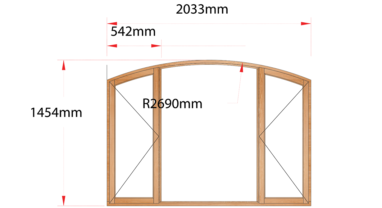 Van Acht Wood Windows Flat Arched Model AHA5