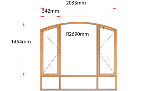 Van Acht Wood Windows Flat Arched Model AHA5S