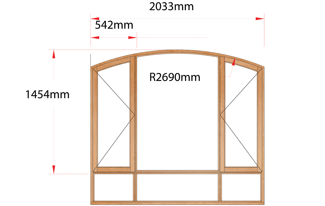 Van Acht Wood Windows Flat Arched Model AHA5S