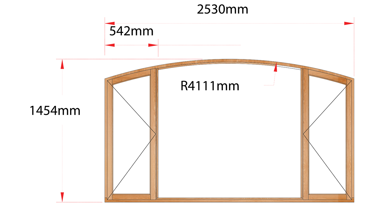 Van Acht Wood Windows Flat Arched Model AHA6