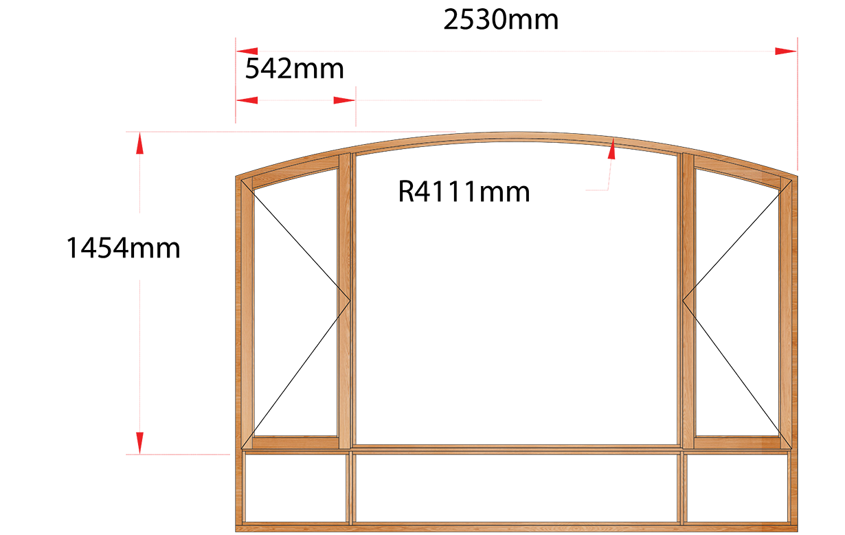 Van Acht Wood Windows Flat Arched Model AHA6S