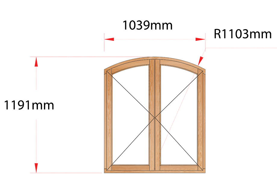 Van Acht Wood Windows Flat Arched Model AHB22