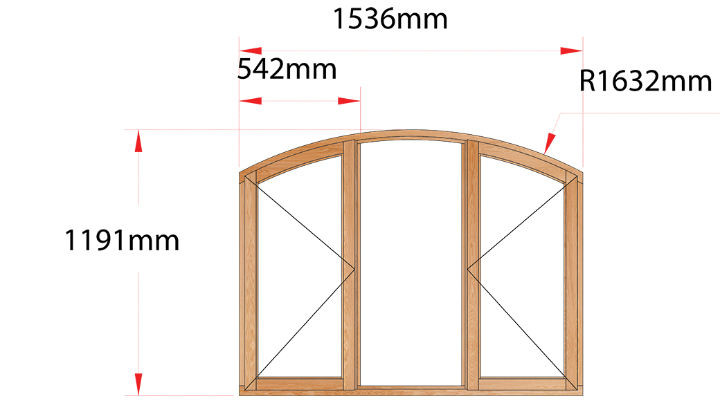 Van Acht Wood Windows Flat Arched Model AHB3