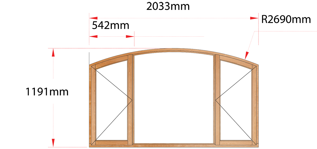 Van Acht Wood Windows Flat Arched Model AHB5