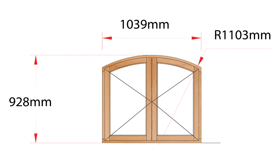 Van Acht Wood Windows Flat Arched Model AHC22