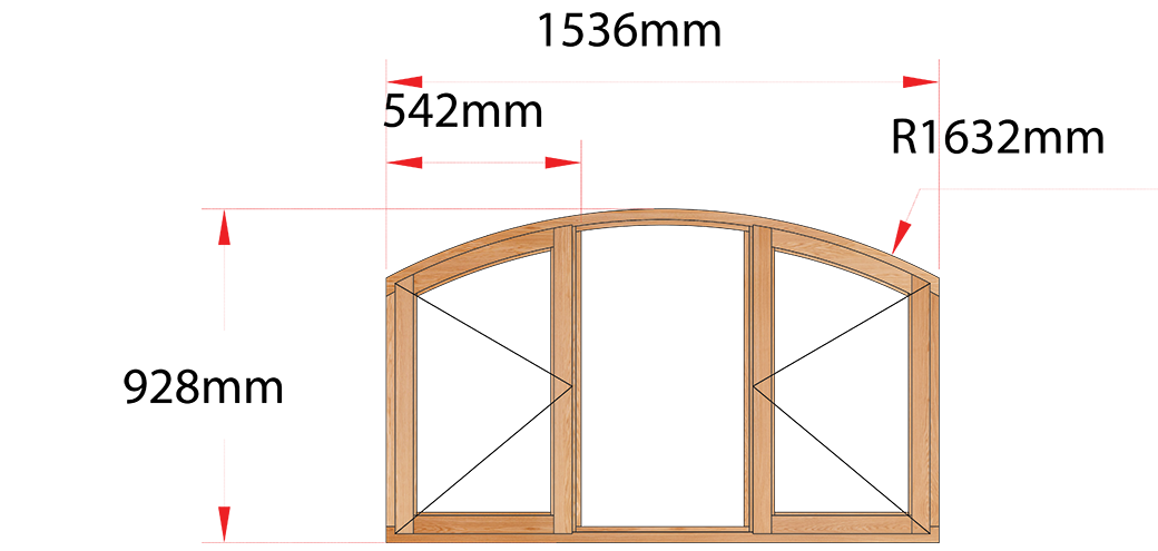 Van Acht Wood Windows Flat Arched Model AHC3