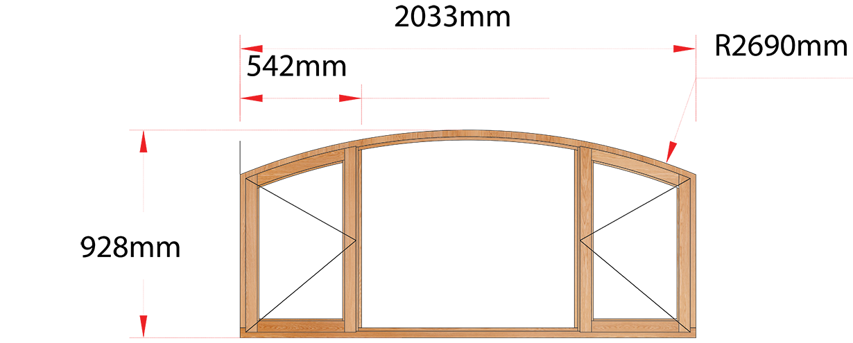 Van Acht Wood Windows Flat Arched Model AHC5