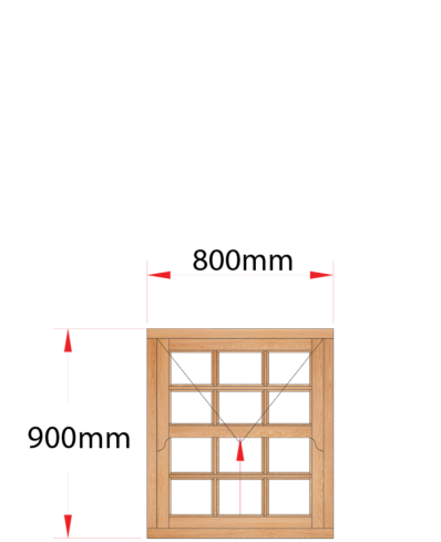 Van Acht Wood Windows Mock Easy Lift Sash Small Pane Model HMEL1.5SP