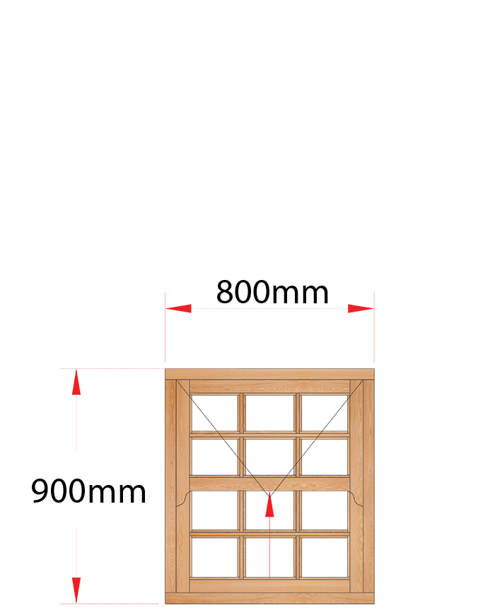 Van Acht Wood Windows Mock Easy Lift Sash Small Pane Model HMEL1.5SP