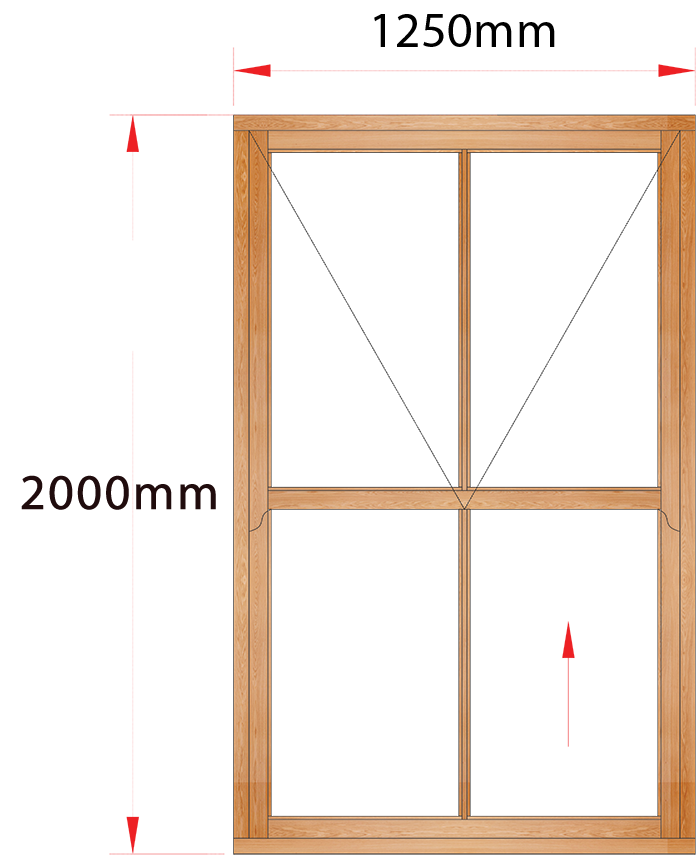 Van Acht Wood Windows Mock Easy Lift Sash Small Pane Model HMEL6V