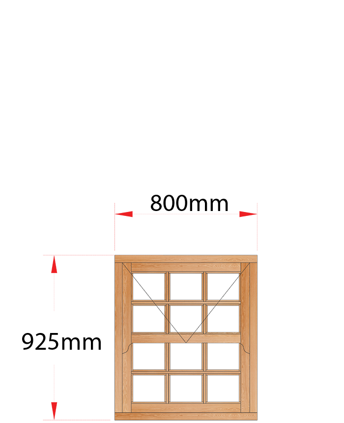 Van Acht Wood Windows Mock Sash Small Pane Model HMS1.5SP