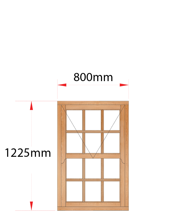 Van Acht Wood Windows Mock Sash Small Pane Model HMS1SP