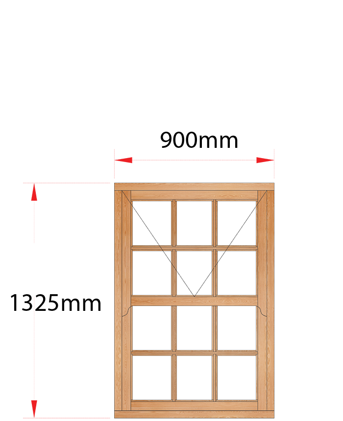 Van Acht Wood Windows Mock Sash Small Pane Model HMS2SP