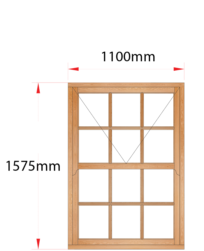 Van Acht Wood Windows Mock Sash Small Pane Model HMS3SP