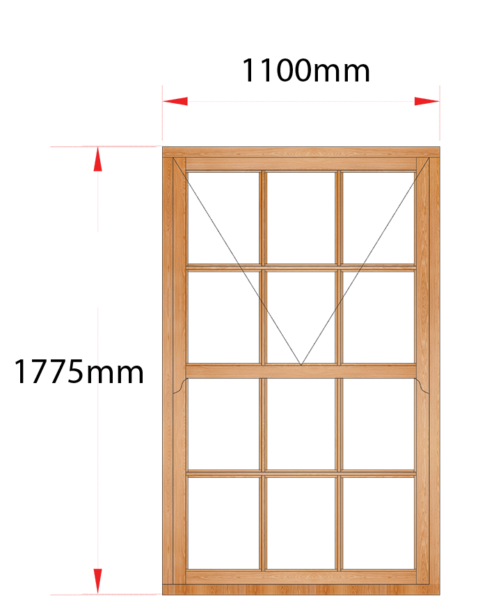 Van Acht Wood Windows Mock Sash Small Pane Model HMS4SP